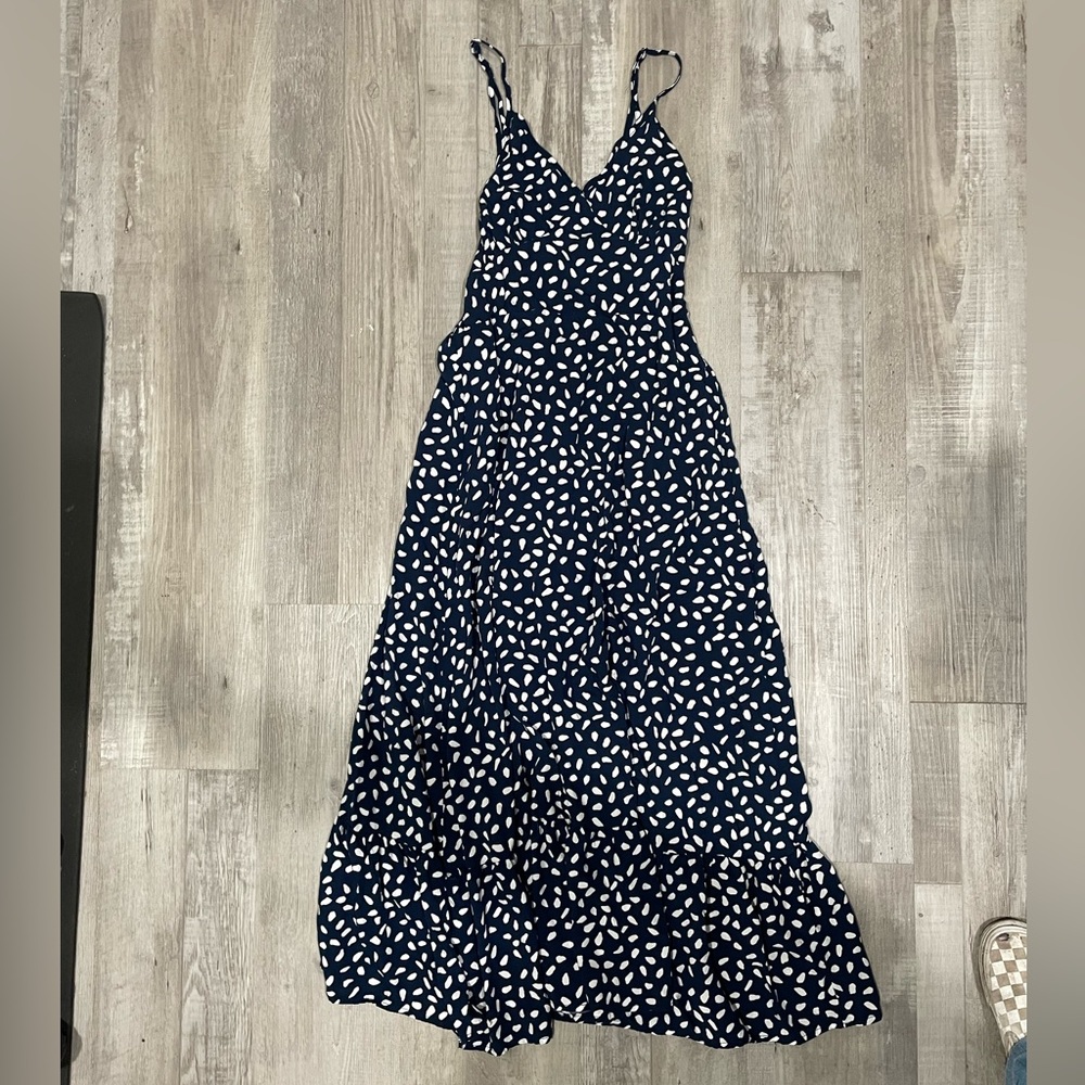 New Brovave navy blue & white maxi dress.
